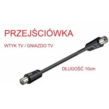 Przejściówka 10cm Wtyk TV / Gniazdo TV
